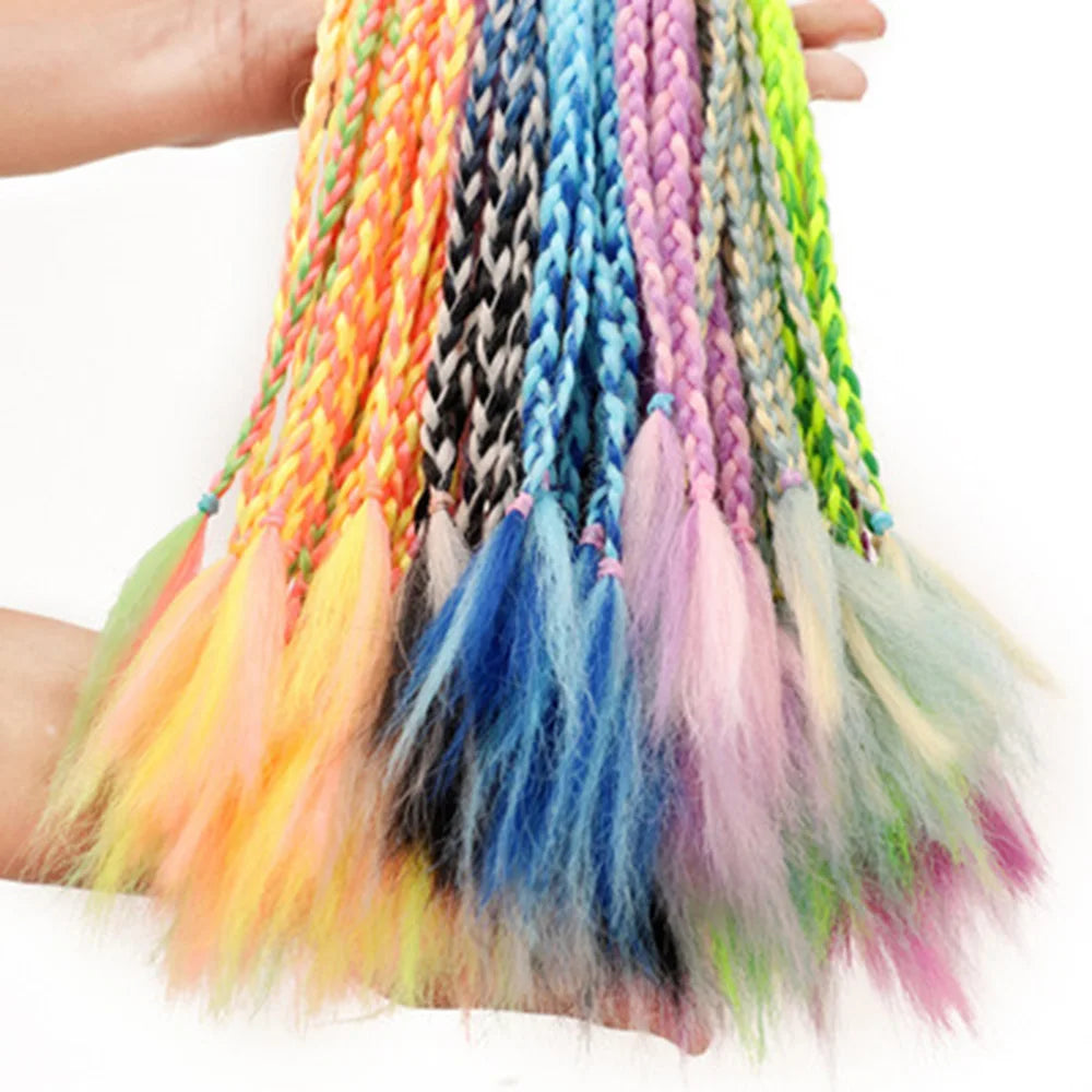 New Girls Thicker Wig Ponytail Hair Ropes Kids Twist Braid Rope Headdress Hair Braider Elastic Hair Band Rubber Hair Accessories