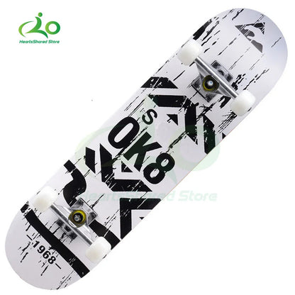 31 Inch Skateboard Complete Longboard Double Foot Skateboard Standard Skateboard for Boys Girls Teenagers Beginners