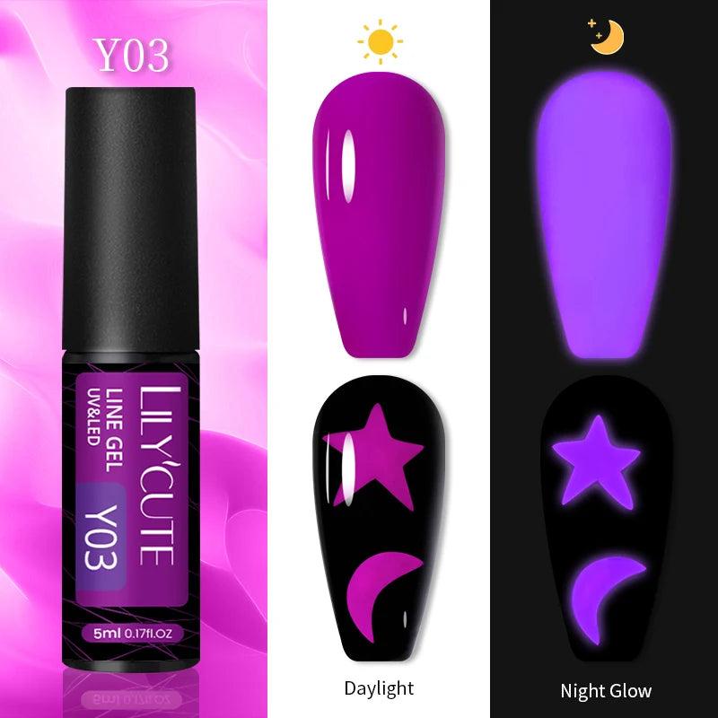 LILYCUTE 5ML Reflective Glitter Liner Gel Polish Nail Art