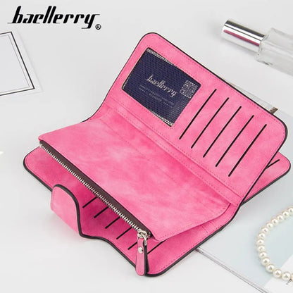 2024 Women Wallets Name Engrave Fashion Long Leather Top Quality Card Holder Classic Female Purse  Zipper  Wallet For Women