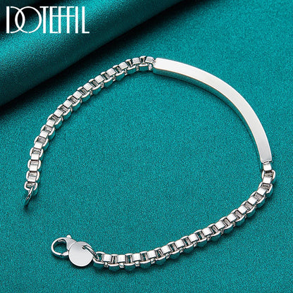 DOTEFFIL 925 Sterling Silver/24K Gold 4mm Box Chain Bracelet