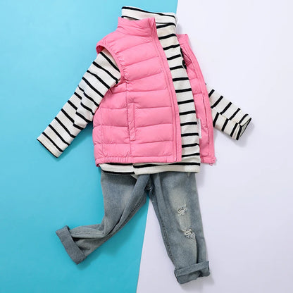 Kids Vest Coat Autumn Ultra Light  Jackets for Boys Girls Sleeveless