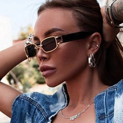 Vintage Small Rectangular Sunglasses Women Fashion Brand Designer Punk Sun Glasses Men Square Shades Female Glasses UV400