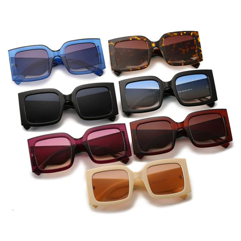 Square Clear Shades Sunglasses Woman 2024 Big Frame Rectangle Sun Glasses For Women Fashion 2020 Designer UV400 Eyewear