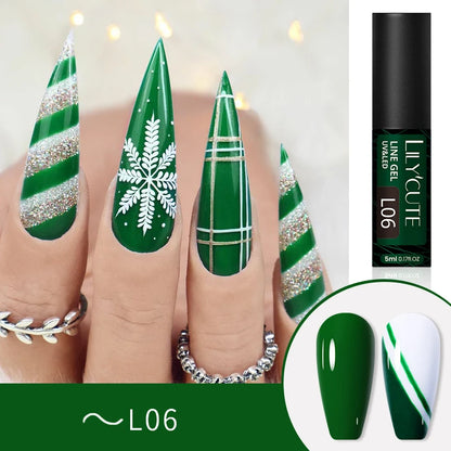 LILYCUTE 5ML Reflective Glitter Liner Gel Polish Nail Art