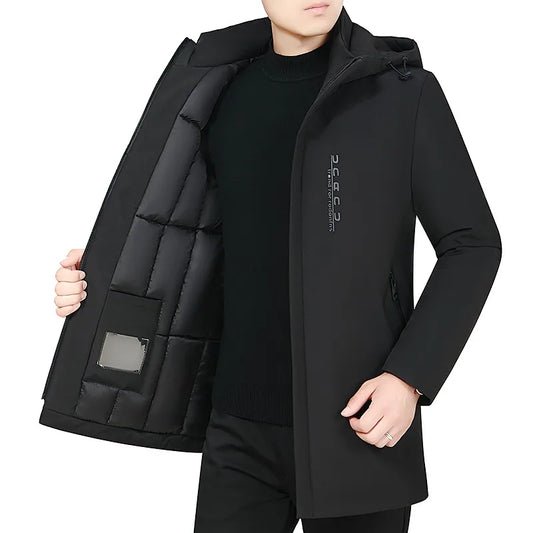 Casual Thicken Cotton Jacket Hooded Outwear Windproof