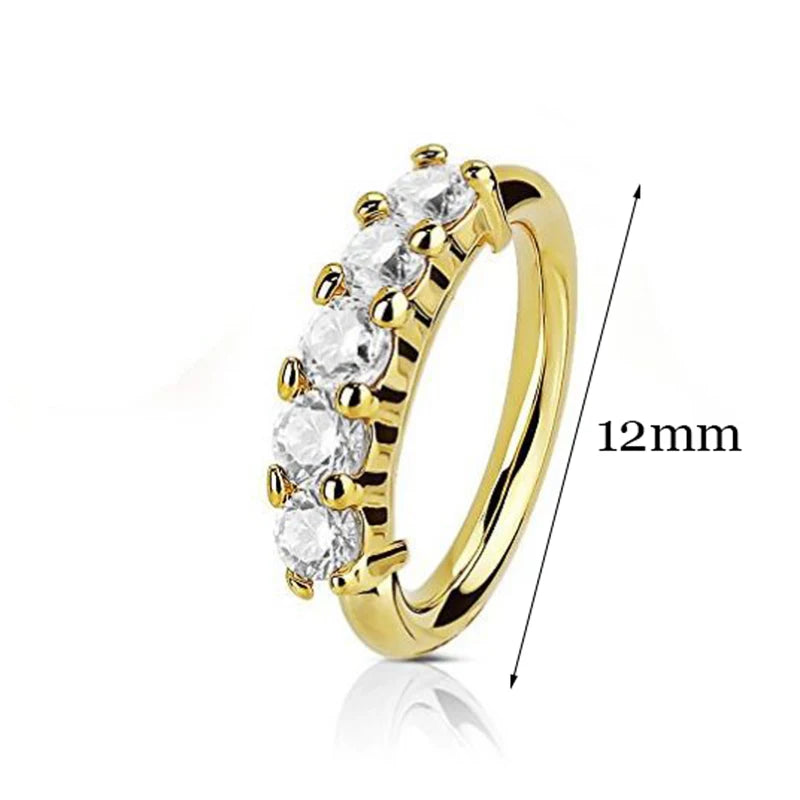 Huitan Luxury Cubic Zirconia 1PCS Nose Rings