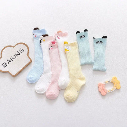 Spring Summer Children Baby Girls Leg Warmer Knee High Socks Cotton Mesh Socks Kid Clothing for Boy Unisex Toddler Cartoon Socks