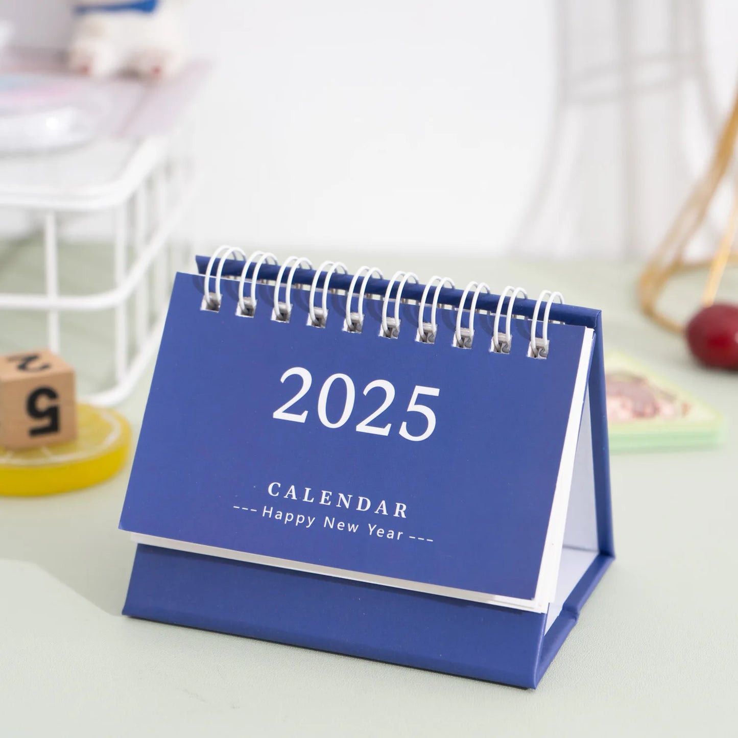 2025 Simple Style English Mini Desk Calendar Desktop Display Portable Calendar Desktop Decoration Handmade Diary