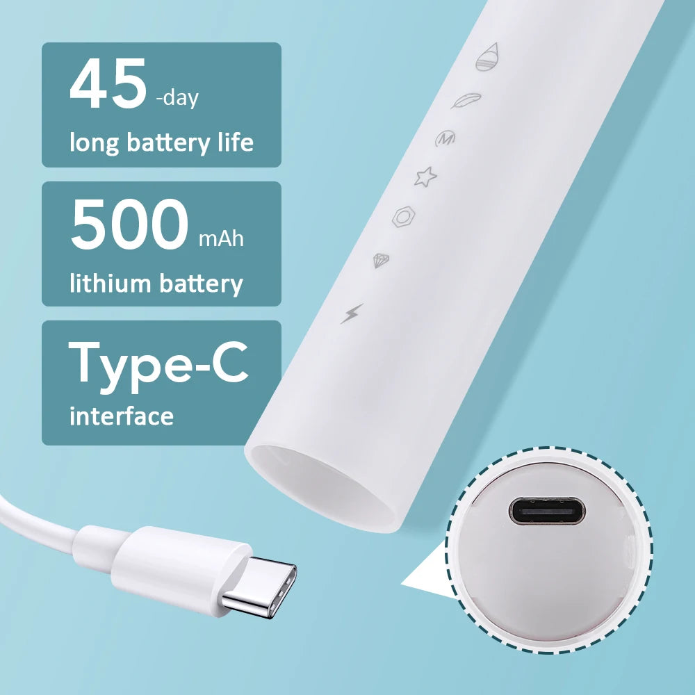 6 Modes Electric Toothbrush Rechargeable