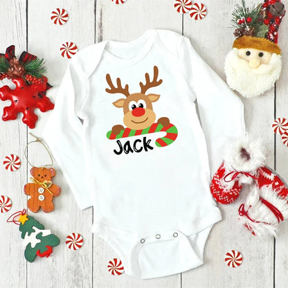 Custom Name Baby Christmas Bodysuits Outfits