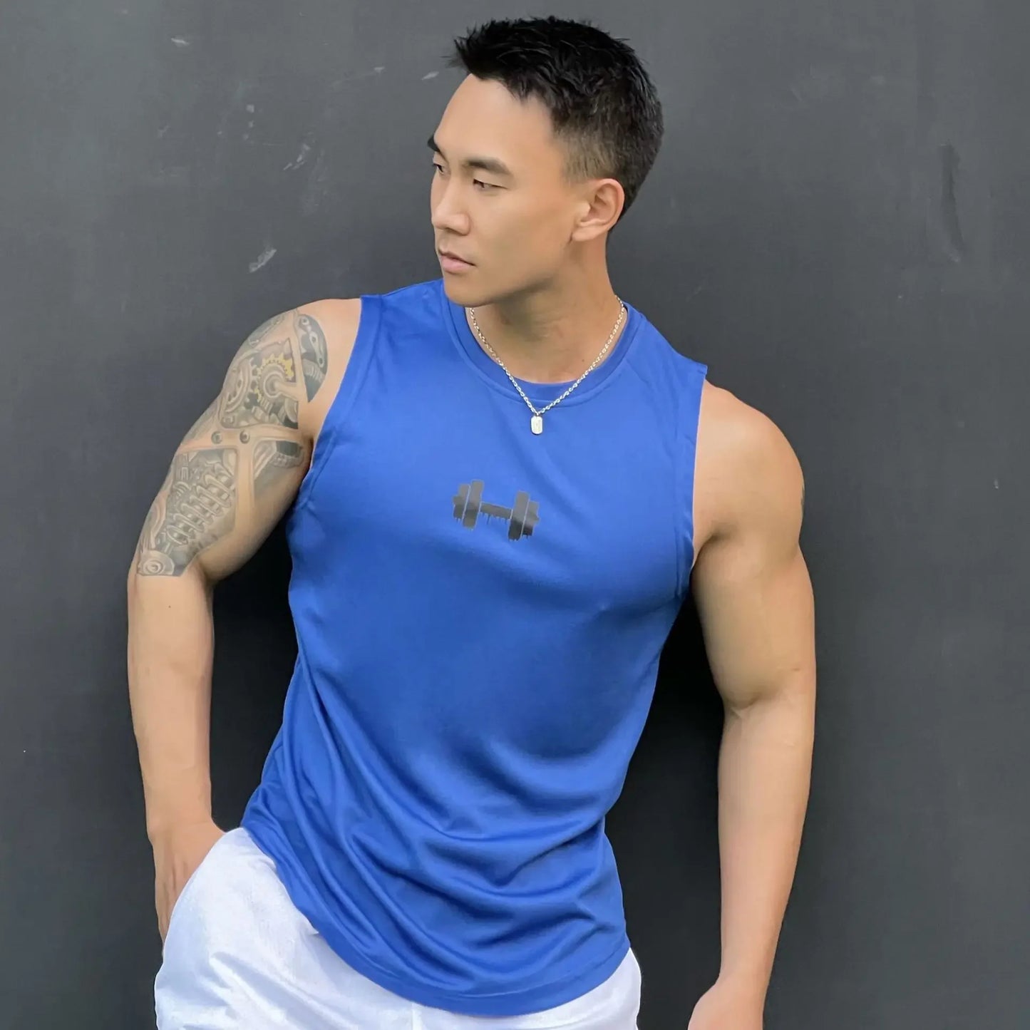 NEW Summer Fitness Sports Tank Top Men's Breathable Loose Fit Training Sleeveless T-shirt Quick Drying vest male Fitness tops