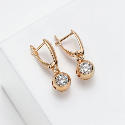 Hanreshe Many Copper Stud Earrings Women Girls Classic Rose Gold Color Pop Jewelry Zircon Crystal Earrings Gifts