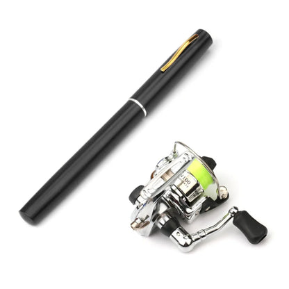 1.6M Pocket Collapsible Fishing Rod Reel Combo Mini Pen Fishing Pole Kit 7 Colors Pen Shape Folded Rod With Reel Wheel