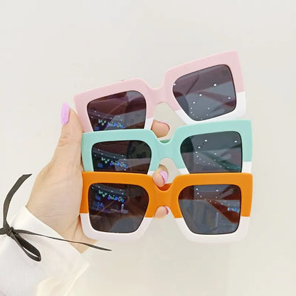 Kids Sunglasses Boy Girls Oversize Square Sun Glasses 2023 Trendy Baby Sunglasses Double Color Frame Children Fashion Shade 1PCs