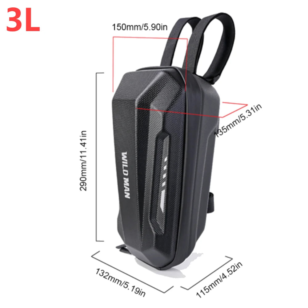 Electric Scooter Front Bag Waterproof Folding EVA Hard Shell Bags Bicycle Handlebar Hanging Bag Carry Bag Storage Accessories