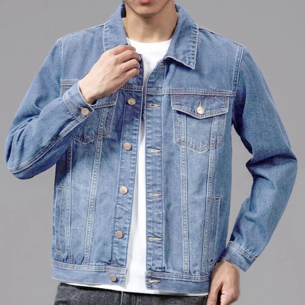 Men's Casual Cotton Denim Jeans Coat