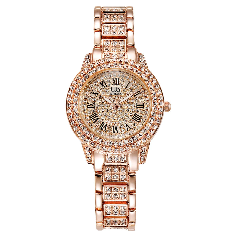 2024 Hot Sell Women Watches Top Brand Rose Gold Watches For Women Quartz Ladies For Watches Women Holiday Gift Skirt Accessories