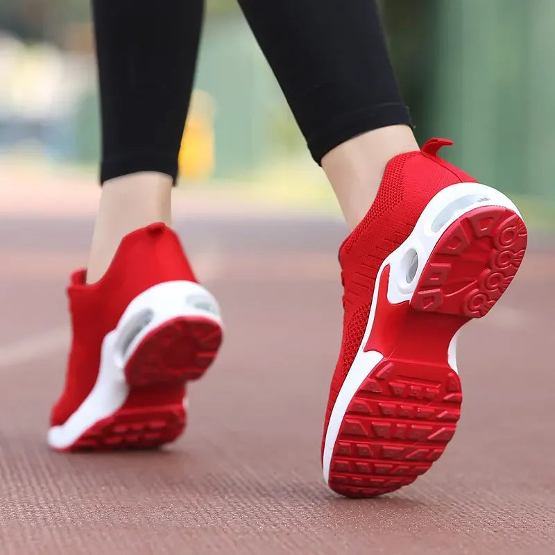 Red Women's Shoes Mesh Sneakers