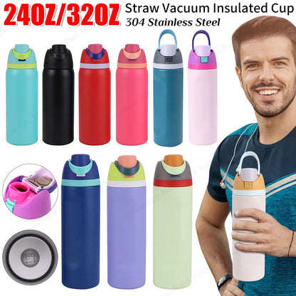 Vacuum Insulated Water Bottle with Straw