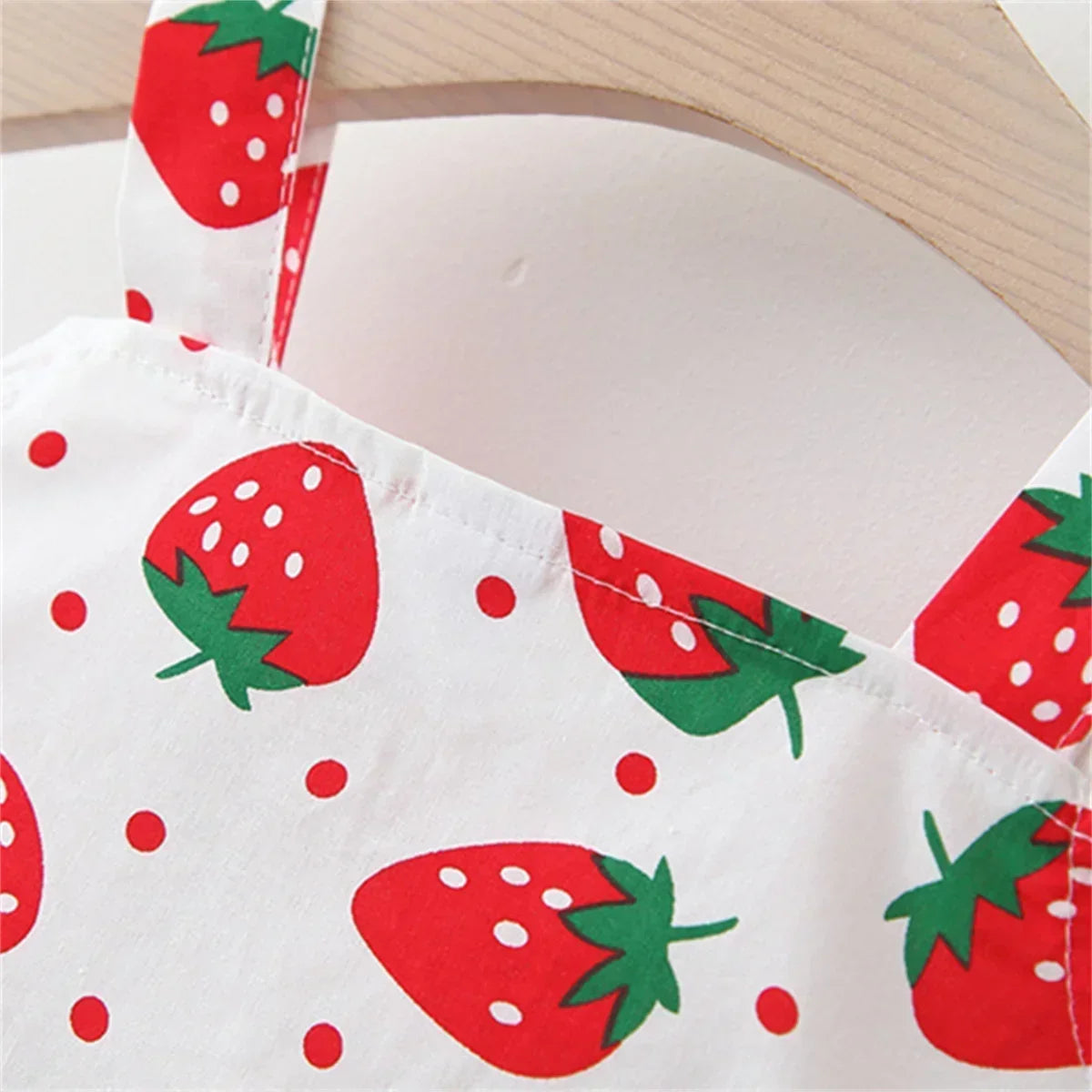 2Pcs/Set Summer Toddler Girls Dress Sweet Bow Strawberry Sleeveless Baby Clothes Suit Princess Party Children Costume 0 To 3 Y