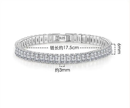 3mm 4mm MoissaniteTennis Bracelets for Women 925 Sterling Silver Full Diamond with White Gold Plated Wedding Fine Jewelry