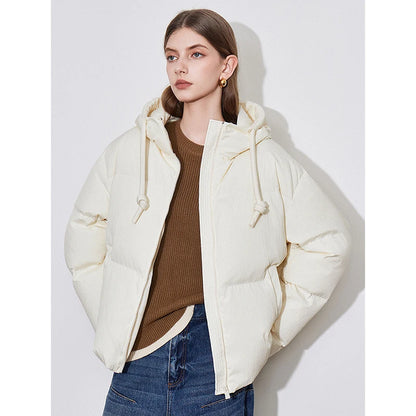 TOYOUTH Women Down Jacket 2024 Autumn Winter New 90% White Duck Down Stand Collar Warm and Lightweight Trendy Coat