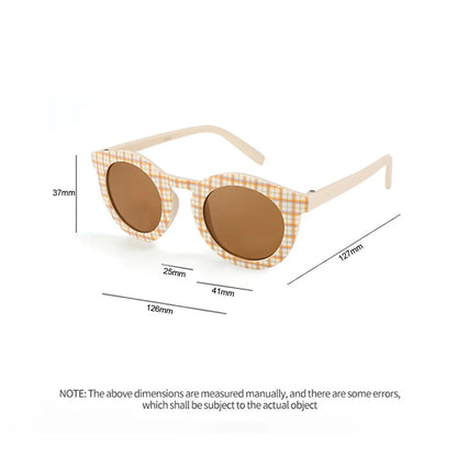 Round Sunglasses Kids Trendy Grid Frame Sun Glasses UV400 Baby Boys Girls Children Cute Brand Designer Colored Sun Shade Eyewear