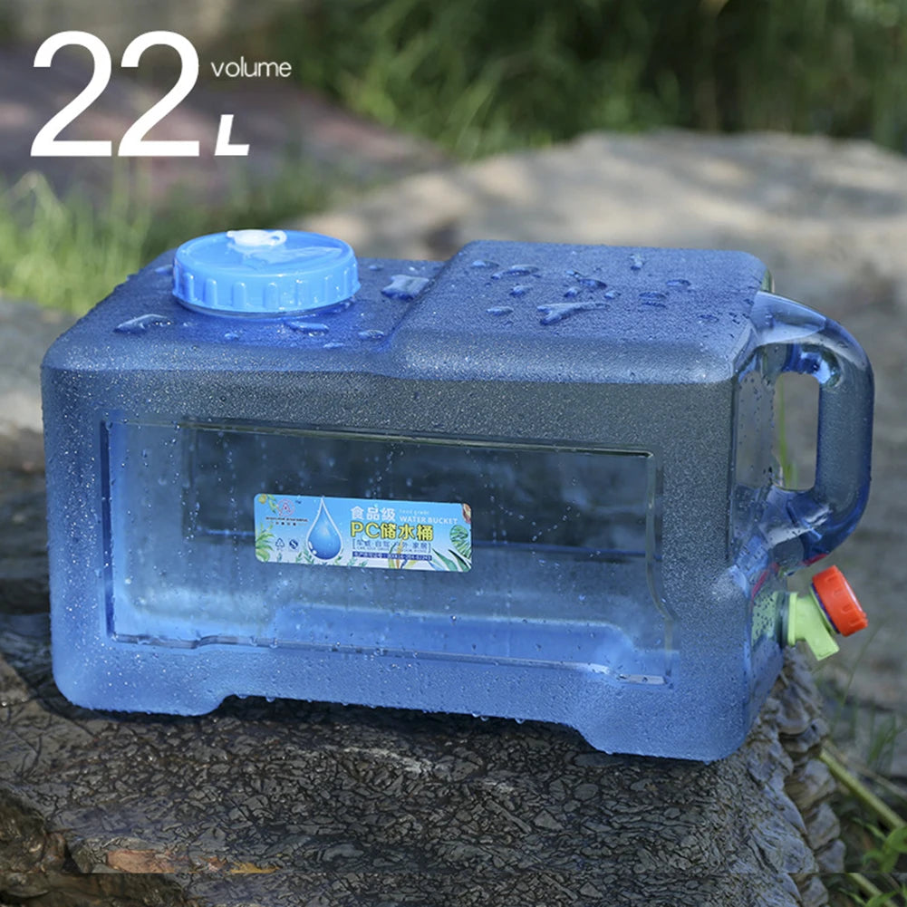 18/20/22L Car Water Buckets Food Grade Water Storage Tanks Driving Pure Car Water Tank Container with Faucet for Outdoor Camping