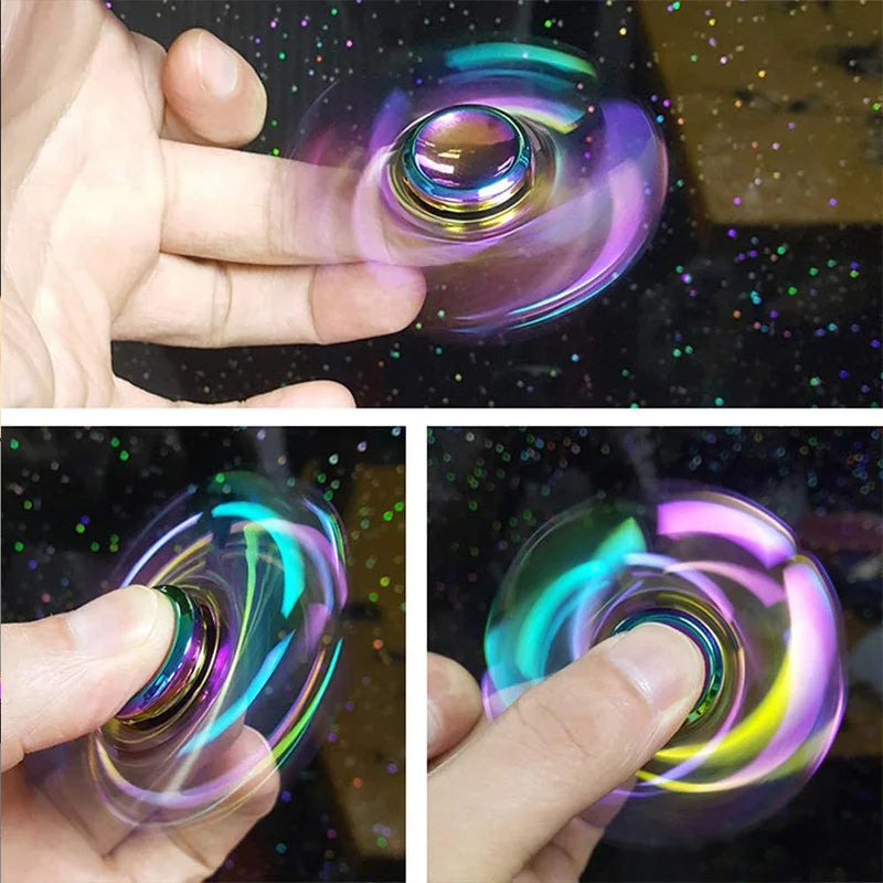 EDC Fidget Spinner Metal Toy Rainbow Spiner R118 Hand Spinner Toys Adult Relieves Stress Children Raytheon Mushroom 60-65mm