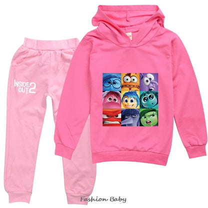 Inside Out2 Kids Hooded Clothes Baby Boys Tracksuit