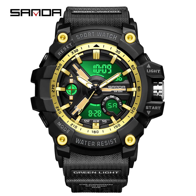 2024 Sports Digital Watches Men Dual Display Watches Quartz Waterproof Wristwatch Quartz Male Clcok Watch For relogio masculino