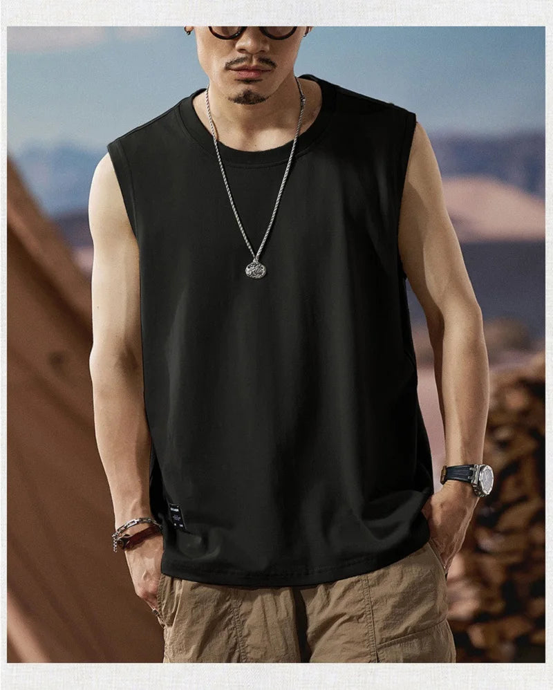 New Men's Gym Tank Top Fitness Training Clothing Quick-drying Loose Bodybuilding Sleeveless Shirt Men Fashion Basketball Vest