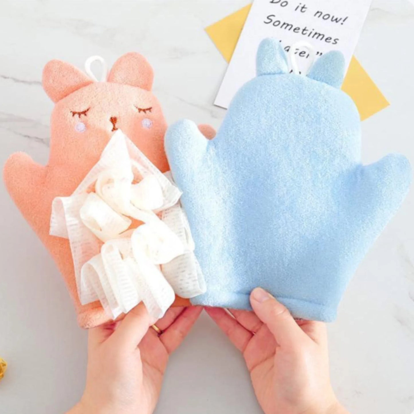 Baby Bath Gloves for Kids Toddlers Cartoon Animal Shape Shower Brush Washcloth for Bathing Children Wash Clean Shower Massage