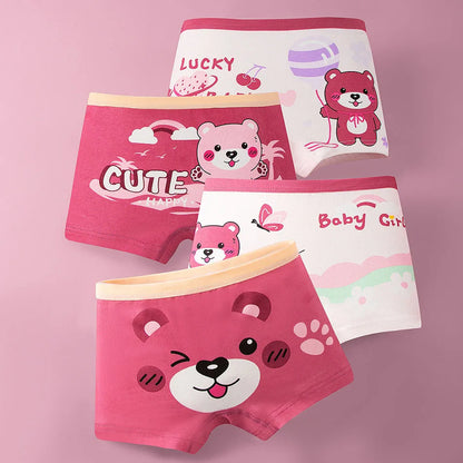 Whimsical A Class Cotton Girls Underwear Summer Anti Flashing Cute Lively Pattern Panties Suitable School Playful and Daily Wear