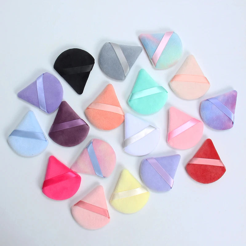 2 件 Triangle Powder Puff Face Makeup Sponge Soft Velvet Cosmetic Puff Blender Beauty Foundation Sponge Make up Accessories