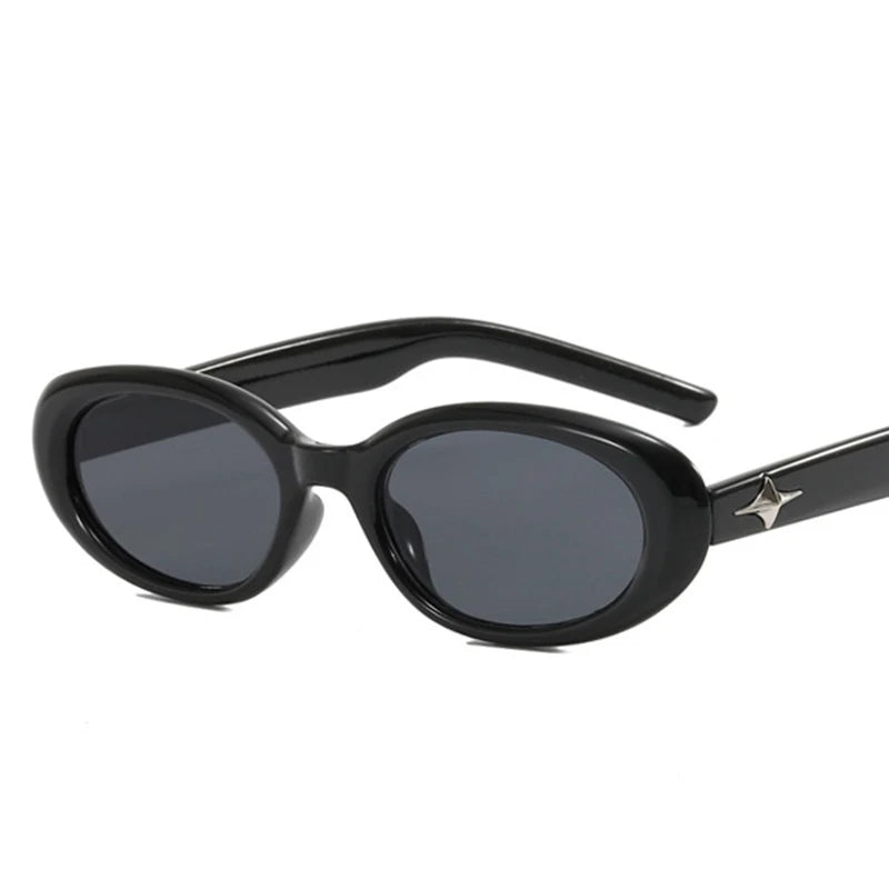 Black Sexy Oval Women's Sunglasses Vintage Retro Small Frame Black Brown Sun Glasses For Ladies New Fashion Unique Eyewear