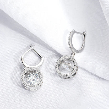 White Gold Plated 0.5/1CT Moissanite Drop Earring  S925 Sterling Silver