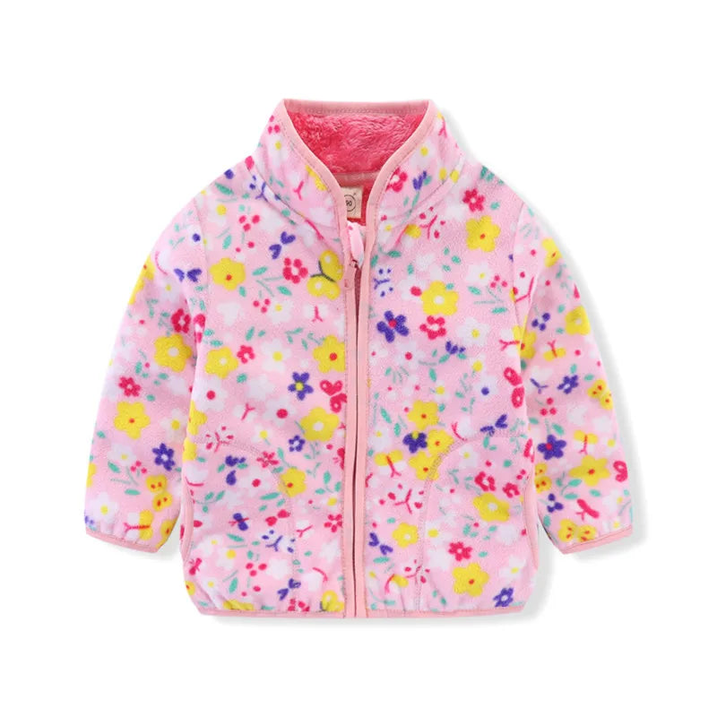 Jumping Meters New Girls Outwears Fleece for Winter Autumn Baby Jackets Coats Flowers Kids Girls Jacket