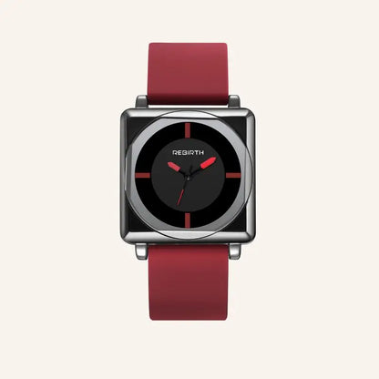 Rubber Watch Band Square REBIRTH Silicone Women Wrist Watches 2024 Ladies Wrist Watches Quartz Relogio Feminino Women's Watches