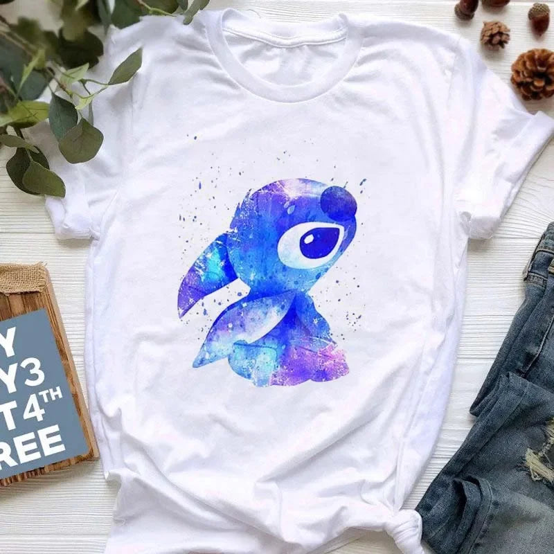 stitch T Shirt Women Summer Tops Cartoon