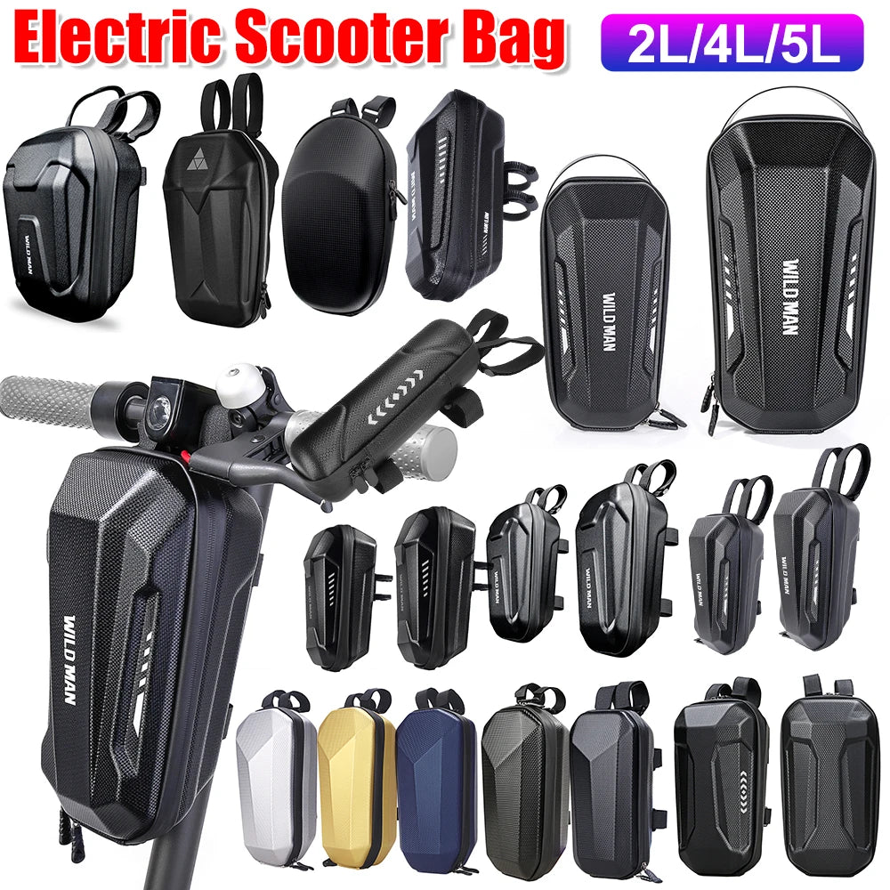 Electric Scooter Front Bag Waterproof Folding EVA Hard Shell Bags Bicycle Handlebar Hanging Bag Carry Bag Storage Accessories