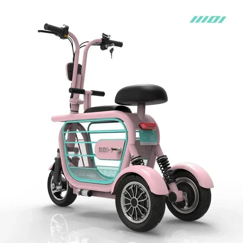 Electric Tricycle  400W motor 48V12AH Lithium battery 3 wheel electric vehicle 10''  Mini Electric Scooter Bike Parent-child