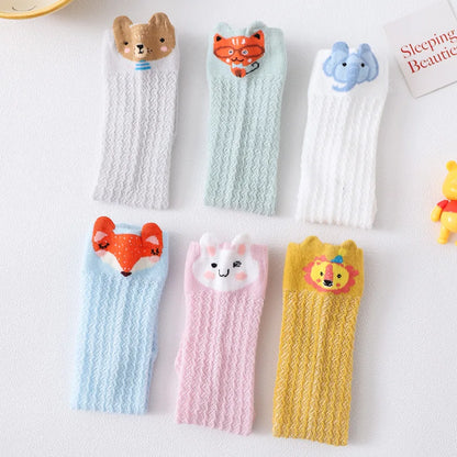 Spring Summer Children Baby Girls Leg Warmer Knee High Socks Cotton Mesh Socks Kid Clothing for Boy Unisex Toddler Cartoon Socks