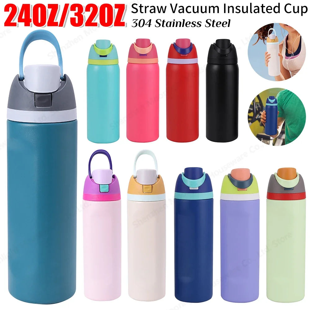 Vacuum Insulated Water Bottle with Straw