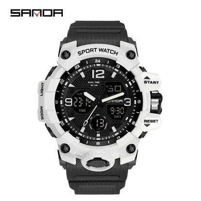 Watches For Men 50M Waterproof Clock Alarm reloj hombre 2024 Dual Display Wristwatch Quartz Military Watch Sport New Mens