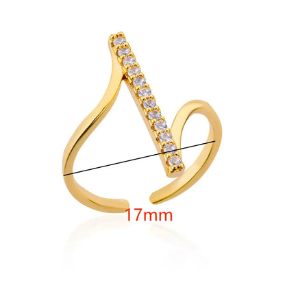 Zircon Geometric Rings For Women Stainless Steel Opening Ring New Luxury Wedding Party Aesthetic Jewerly Gift Femme