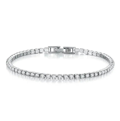 Real Moissanite Bracelet for Women S925 Sterling Silver 4mm Diamonds Tennis Bangles Chains Sparkling Fine Jewelry