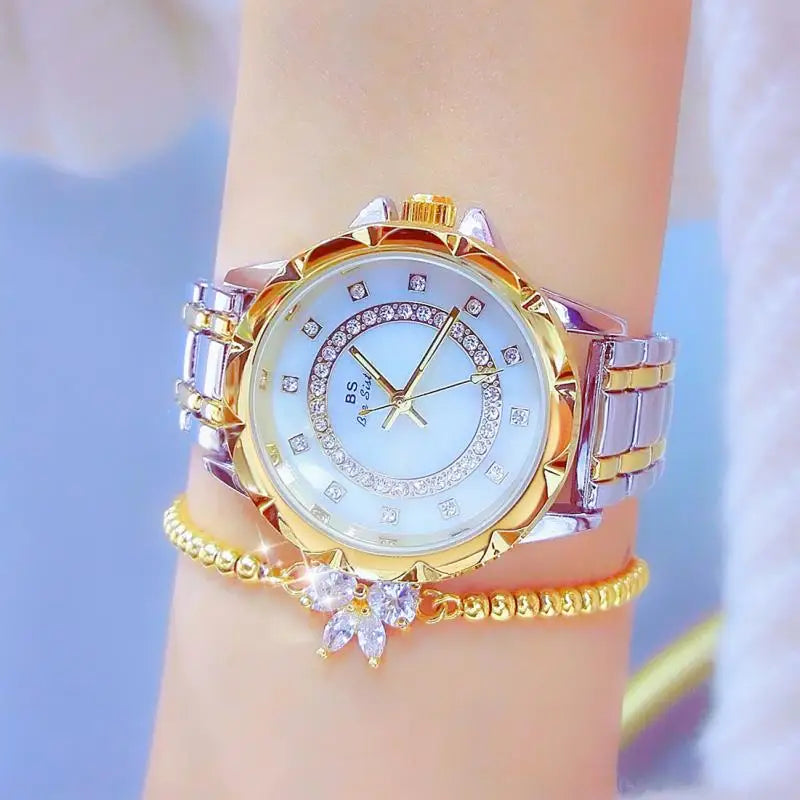 Top Brand Elegant Women Watches Luxury Rhinestone Ladies Wrist Watches Rose Gold Clock Watches For Women relogio feminino