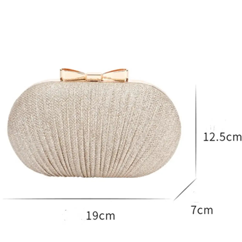 Wedding Bridal Beaded Women Evening Bag Chain Shoulder Handbags Elegant Rhinestones Clutch Egg Shape Evening Bag